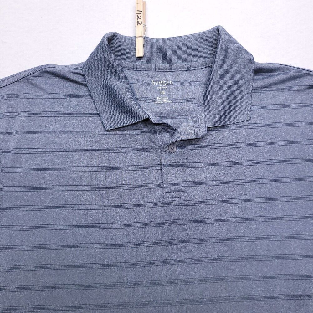 Haggar Casual Pullover Short Sleeve Polo Shirt Adult Mens Size Large L Gray